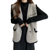 Zingj Fragrant Wind Big Size Fat MM Autumn Winter Light Ripe Vest Vest Fashionable Chic Foreign Style Straight Tube Fold Wear Thousand Bird Case Horse Clip-Outfit