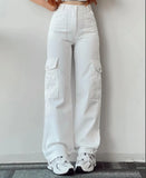 Three-dimensional Pocket Trousers Tight Waist