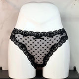 Rear Ribbon Ribbon Lace Trousers Low-Rise Cotton Crotch Large Elastic Heart-Shaped Lace