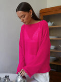 Zingj Sweater 2024 Spring / Summer New Female Perspective Thin Big Round Collar Horn