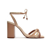 Roman Style Female High-Heeled Toe With Hollow Colored Sandals Square Thick Heel