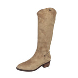 Two- Through Pile Of Boots Can Be Flipped Over The Fashion Boots Autumn New Velvet Thin Boots But Knee Long Barrel Knight
