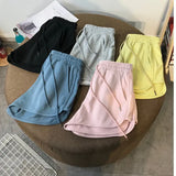 Zingj Summer New High-Waist Ins Trendy Shorts Female Pink In Korean Version Of Wide-Leg Hot Pants Sports Beach