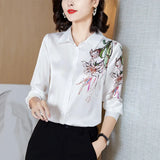 Silk Women Shirts Woman Satin Blouses Tops Women Long Sleeve Shirts Woman Satin Silk Shirt Blusas Mujer De Moda 2023