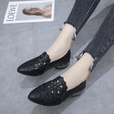 Zingj Shoes Women's Soft Leather 2023 New Hollow Out Breathable Embroidery Four Seasons Women's Mother Shoes Thick Heel Soft Sole Work
