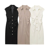 Women's 2025 Spring New Fashion Beaded Shirt Dress