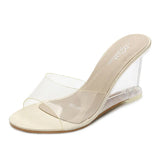 Zingj High Heels Women's New Korean Version Of Versatile Summer Women's Shoes A Word Buckle Simple Wedge Sandals