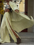 Girls Loose Long Cardigan Jacket + Side Open Fork Broad Leg Trousers Set Women Loose Feel Fashion Style Out Of The