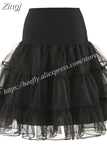 Skirts Womens Fashion High Waist Pleated Tutu Retro Vintage Petticoat Crinoline Underskirt Faldas