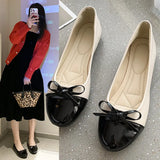 New Korean Version Of The Fashion Round Head Flat-Bottomed Fashion Casual Large-Size Women's Casual Casual Bow Women's Single