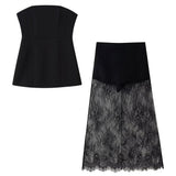 Women's Summer New Fashion Temperament Sexy Waist-Waster Waist-And-Trace Lace Skirt Dress