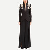 Star Fashion Heavy Industry Diamond Nail Collar Blazer Blazer Trouser Suit