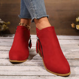 Women's Shoes New Thick-Heeled Large Size Women's Boots Velvet Martin Boots Low Heel Side Zipper Short Boots