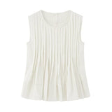 Women's Clothing INS Net Red Explosion Pure Color Foldless Sleeveless Vest