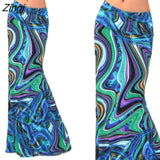 Spring Summer A-Line Elastic High-waist Long Pencil Skirt for Women 2023 Printed Maxi Skirt Faldas Largas Mujer Para