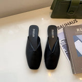 Wear Ladies Slippers Baotou Summer Half Slippers Flat-Soled Muller Shoes Fashion Beach Women Cold