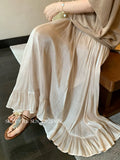 Xixi 2025 Summer New Temperament Lotus Leaf Side High Waist Half Skirt French Dress Dress Dress Women