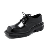 2025 New Youth Square Head British Wind Low Heel Tooling Fashion Casual Daily Leather Shoes