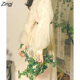 Autumn Sweet Vintage Floral Dress Women Elegant Princess Party Korean Fairy Dress Female Court Retro Puff Sleeve Mini