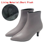 autumn and winter new style with fine pointed high heels Martin boots white boots leather boots Women's boots spring