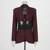 Small Suit Tide 2025 Autumn New Fashion V-Neck Sexy Mesh Perspective Hottie Suit Jacket