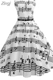 Print Vintage Dress Women Summer Floral Swing Party Dresses Hepburn 50s 60s Retro Elegant Robe feminino