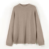 Soft-Gried Gray Sweater Woman 2025 Autumn And Winter Loose Thick Sheep Velvet Collar Knitted