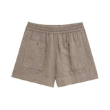 Women's Explosive Linen Long-Sleeved V-Neck Casual Shirt + Shorts