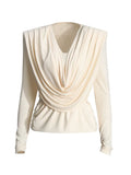 And South Korea Casual Simple Wind Top 2025 Autumn New Fashion Collar Shoulder Drawer Slimming Shirt