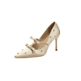 New Sexy Fine Tip Water Drill Single Shoes Bow Wave Point French Temperament Design Sense High