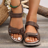Asia Large-Size Magic Sticker Sports Wind Thick-Soled Sandals Women One Word Toe Beach Cool Drag