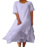 Fashion And Casual Double-Edecker Short-Sleeved Round