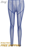 Mesh See Through women pants vetement femme High Waist Patchwork Sheer Leggings Body-shaping Baddie Style Skinny