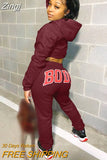 Sporty 2 Piece Set Hoodies and Sweatpants Fall Winter Clothes Women Two Piece Outfits Casual Tracksuits