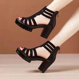 Fashion Sandals Women 2025 Summer New Fish Mouth Toe Roman Sandals With Breathable Mother