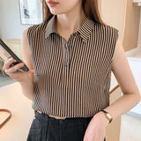 Women's Shirt Fashion Woman Blouse 2023 Female Clothing Sleeveless Womens Tops Elegant and Youth Woman Blouses OL