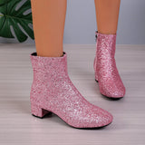 2025 Spring New Exterior With Selbine Coarse And Soft Bottom Zippered Women's Boots Martin
