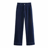 For Women's INS Burst Belt Collar Denim Jacket + Trousers