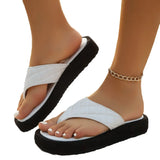 Large-Size Thick-Bottomed Slipper-Type Lattice Casual Summer