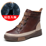 Leather Boots Children Winter New Soft Base Of High-Top Women's Shoes Magic Stick Martin Boots Women Retro