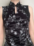 Vintage Fashion Elegant Floral Print Summer Dress Female Dark Academia Chinese Party Dresses Gothic Clothes