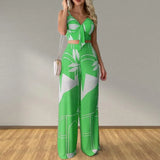 Set Of Women's Personality Temperament Straight Trousers Sexy Top Fashion Casual