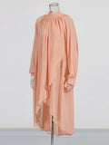 Fashion Niche Design Simple Wind Top 2025 New Temperament Long-Sleeved Lotus Leaf Side Solid Shirt