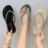 Red Water Drill Feet Cool Drag Woman 2025 Summer Flat Bottom Dragged Candy Color Fairy Shoes Wearing Female