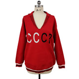 New Fashion Collar Hollow Knitted Shirt Women CCCP Letter Embroidery Casual Style