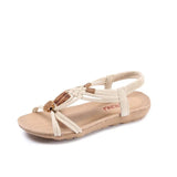 Sandals Women's 2025 Summer Flat Fish Mouth Beads Woven Sandals Roman Sandals Tourism Beach