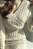 Split Sweater Woman Dress Winter Clothes Knitting Dresses for Women Autumn Warm Casual Pollover 2023 Solid Thick