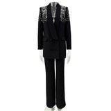 New Star Fashion Heavy Industry Nails And Studded Suit Jacket Trousers Set Two-Piece