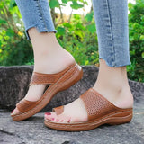 Slope Sandals Women Retro Bohemian Windy Large Women's Shoes Toe Sandals High