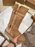 One Snow Boots Women 2025 Winter New Retro Round Head Flat Bottom Plus Velvet Tube Snow Cotton But Knee